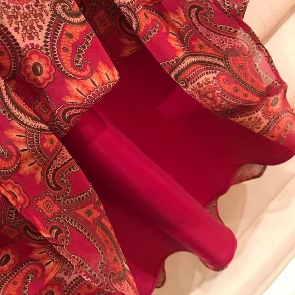 Ann Taylor Petite Dress 0P red with Floral Print - Picture 5 of 7